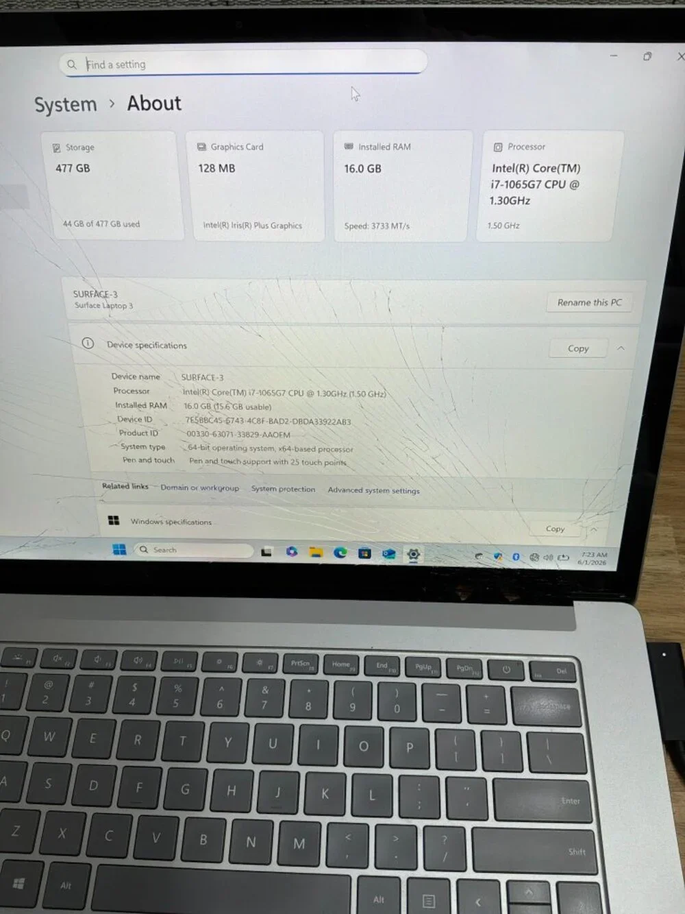 Microsoft Surface Laptop 3 i7-1065G7 16GB 512GB SSD 13.5